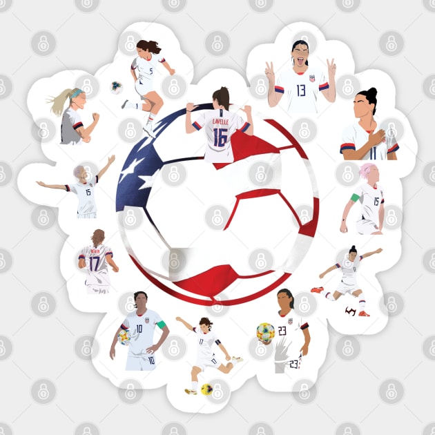 USWNT Heart USA Flag Soccer Ball Sticker by Hevding